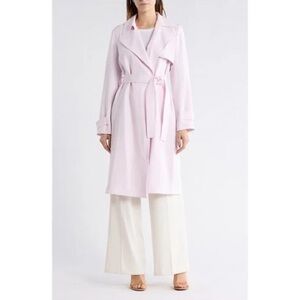 NWT Theory Oaklane Trench Coat Petite in Pink RARE